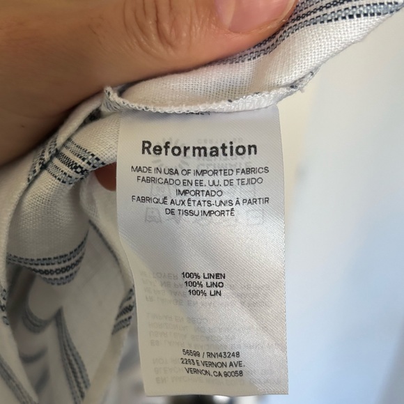 Reformation Tagliatelle linen dress in harbor stripe - Picture 6 of 6